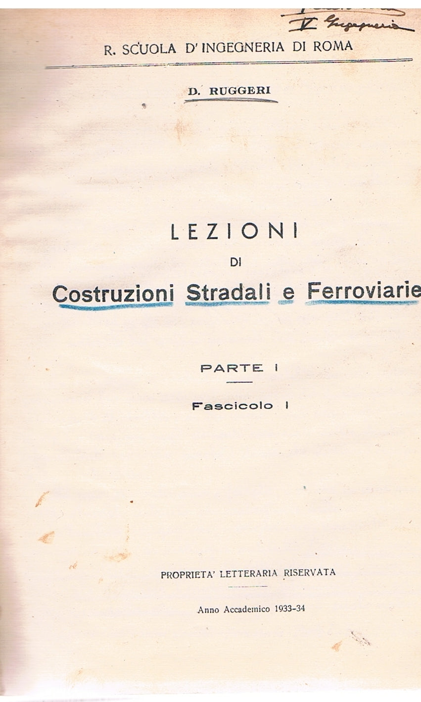 Lezioni di costruzioni stradale e ferroviarie. Parte 1-2-3 - copertina