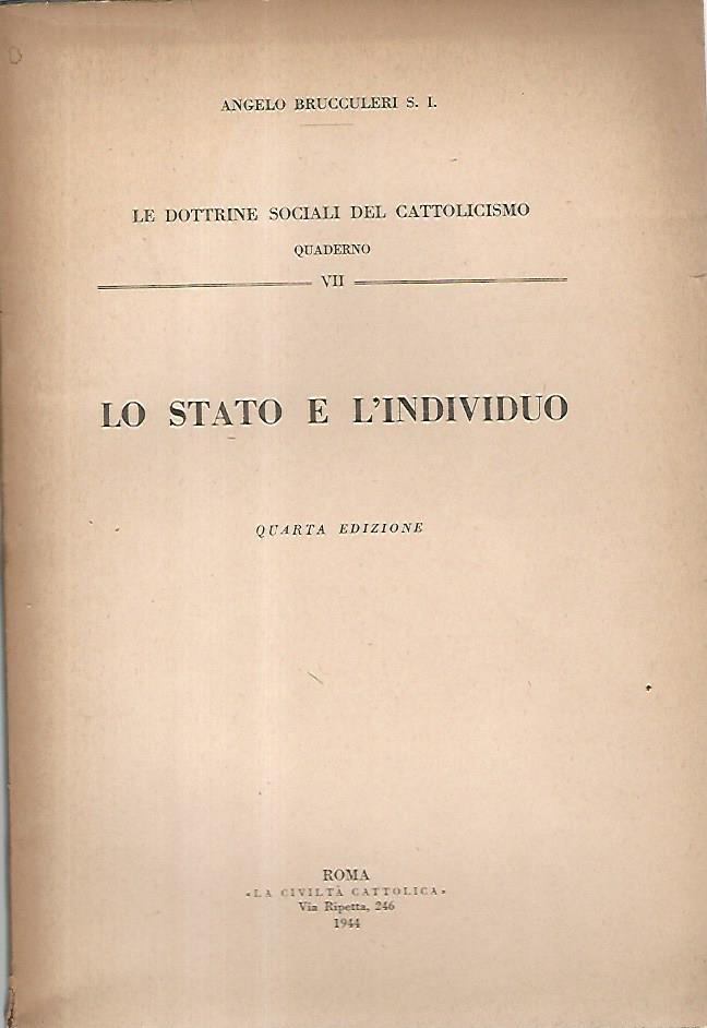 Lo stato e l'individuo - copertina