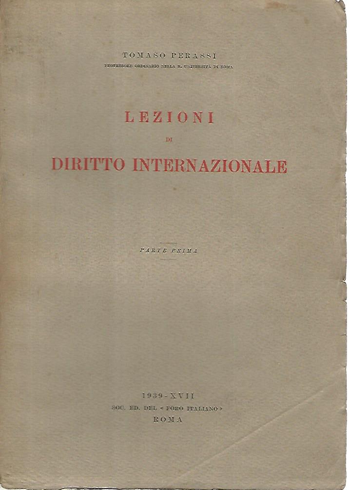 Lezioni di diritto internazionale. Parte prima - copertina