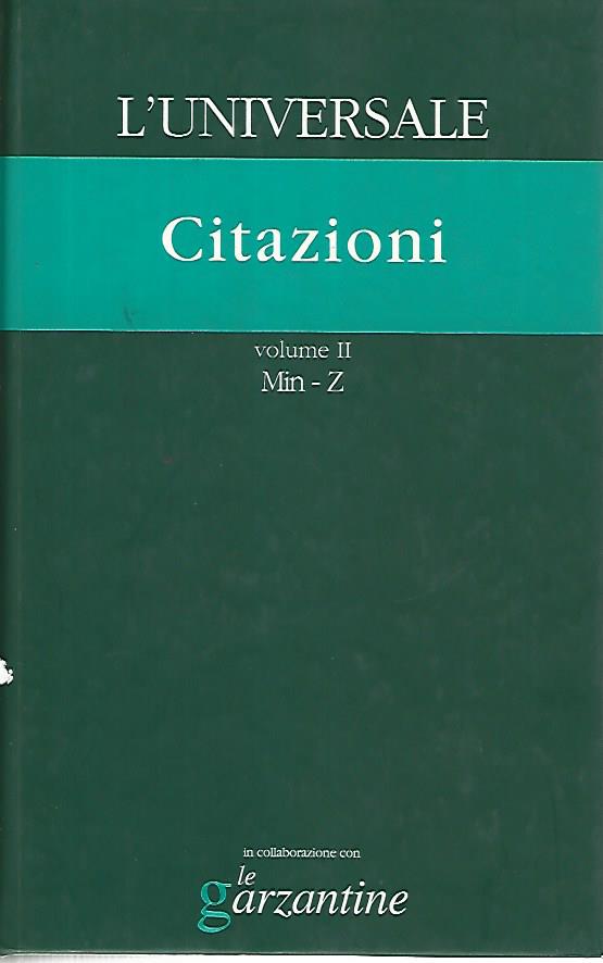 L'universale. Citazioni. Volume II Min-Z - copertina