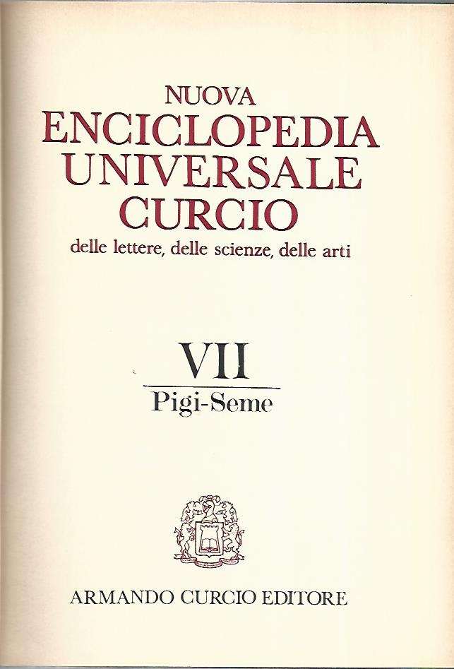 Nuova enciclopedia universale Curcio delle lettere,delle scienze,delle arti. Volume VII - copertina