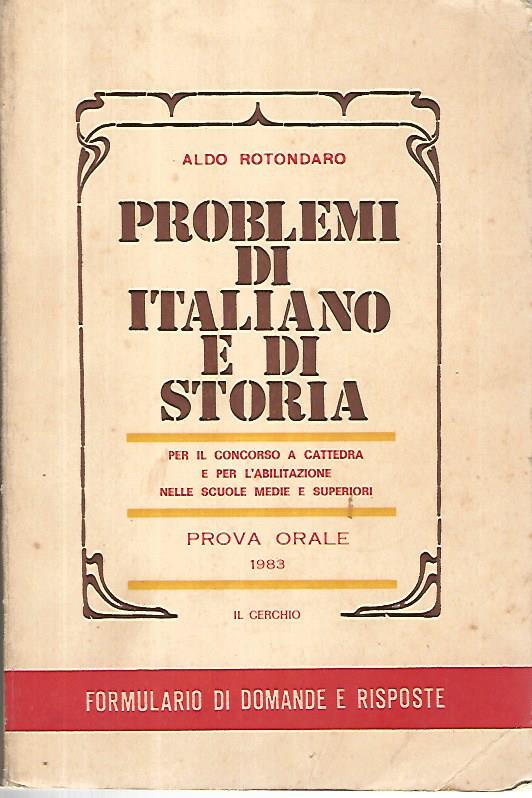 Problemi di italiano e di storia - copertina