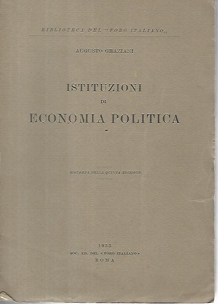 Istituzioni di economia politica - copertina