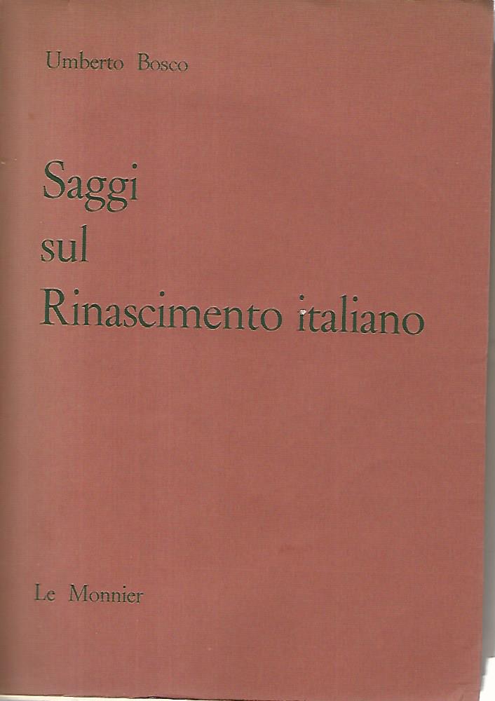 Saggi sul Rinascimento italiano - copertina