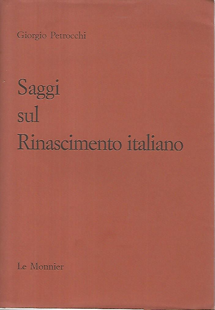 Saggi sul Rinascimento italiano - copertina