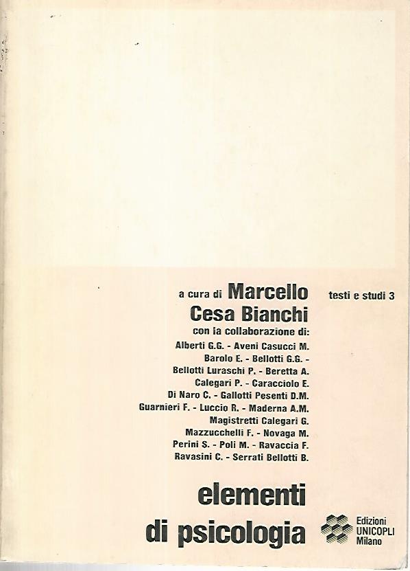 Elementi di psicologia - copertina