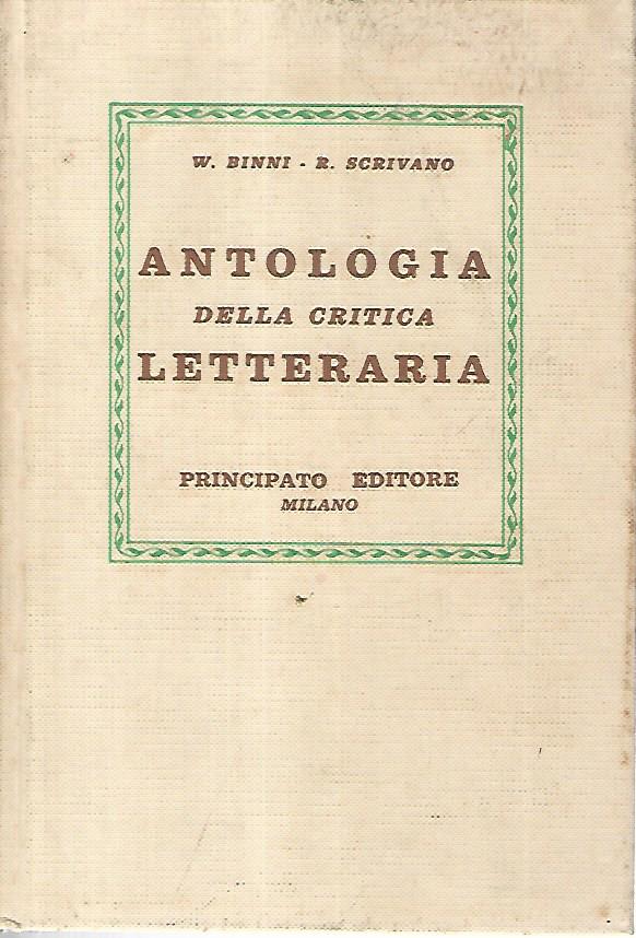 Antologia della critica letteraria - copertina