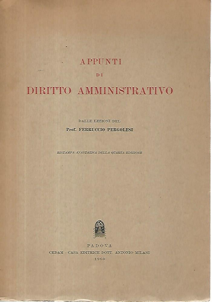 Appunti di diritto amministrativo - copertina