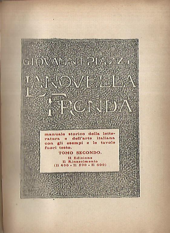 La novella fronda. Manuale storico della letteratura e dell'arte italiana. Tomo secondo. Il rinascimento - copertina