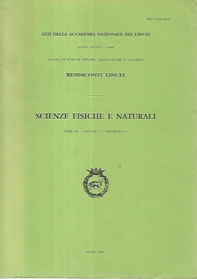 Scienze fisiche e naturali. Serie IX-Volume V- Fascicolo 4. Rendiconti Lincei - copertina