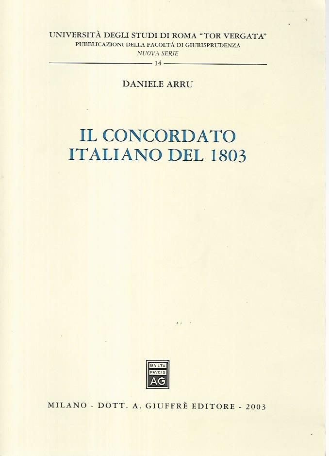 Il concordato italiano del 1803 - copertina