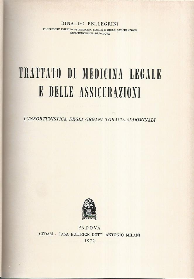 Trattato di medicina legale e delle assicurazioni XI - copertina
