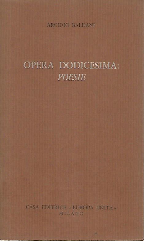 Opera dodicesima:poesie - copertina