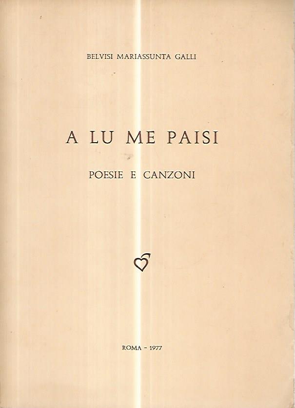 A lu me paisi. Poesie e canzoni - copertina
