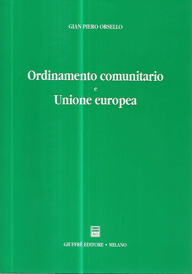 Ordinamento comunitario e Unione Europea - copertina