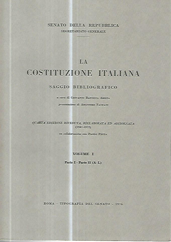 La costituzione italiana. Volume I-II - copertina