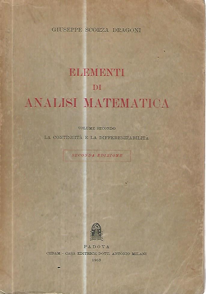 Elementi di analisi matematica. Volume secondo - copertina