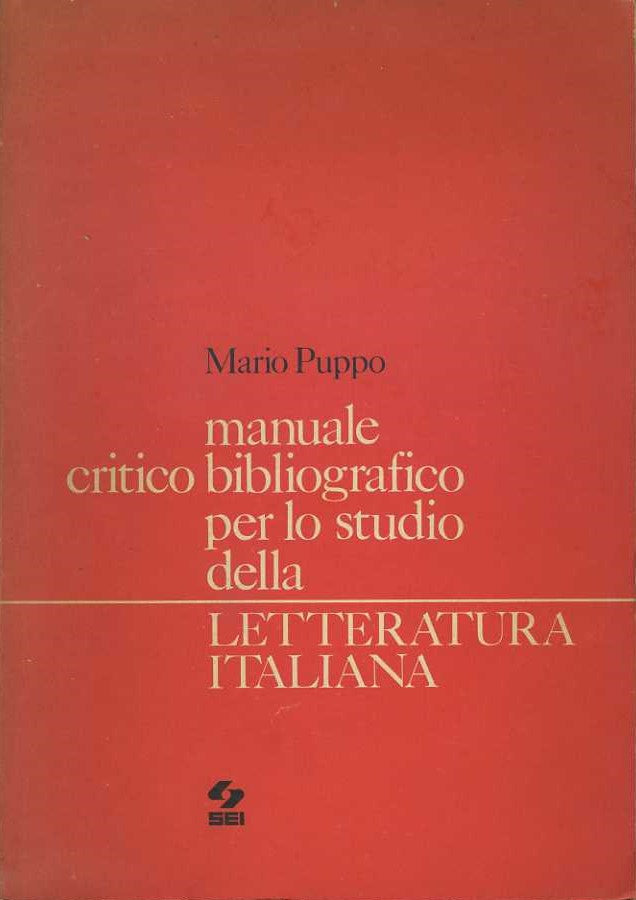 Manuale critico bibliografico per lo studio della letteratura italiana - copertina