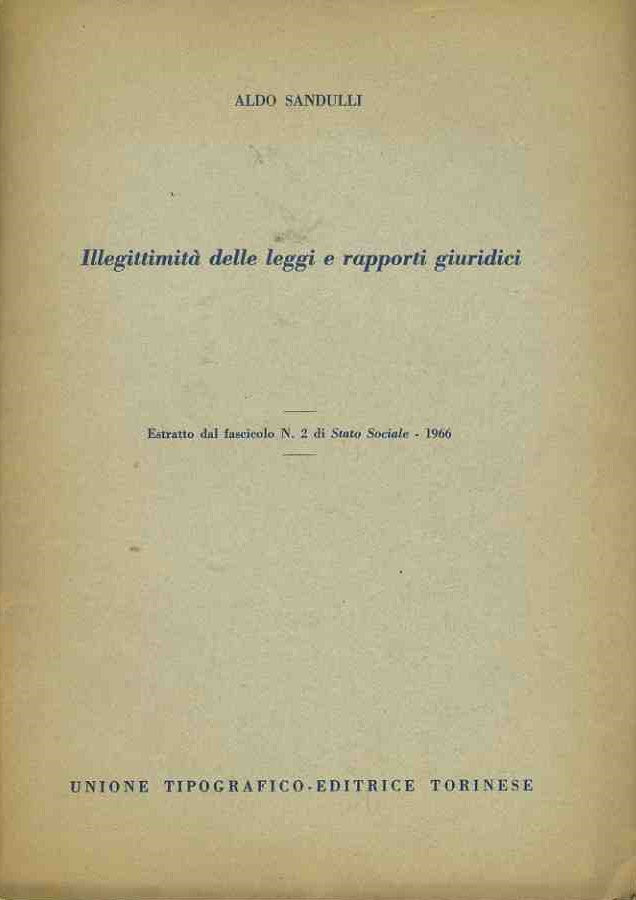 Illegittimità delle leggi e rapporti giuridici. Estratto - copertina