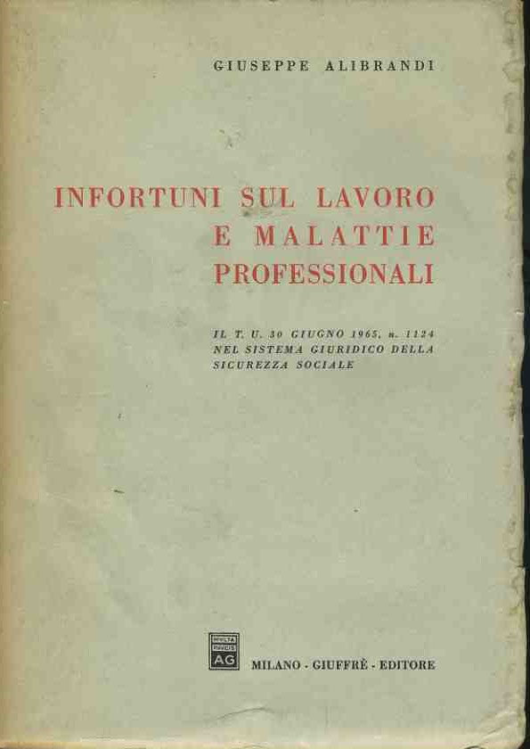 Infortuni sul lavoro e malattie professionali - copertina