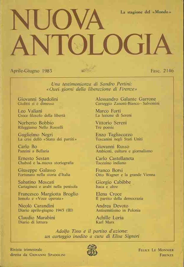 Nuova antologia. Aprile - Giugno 1983 - copertina