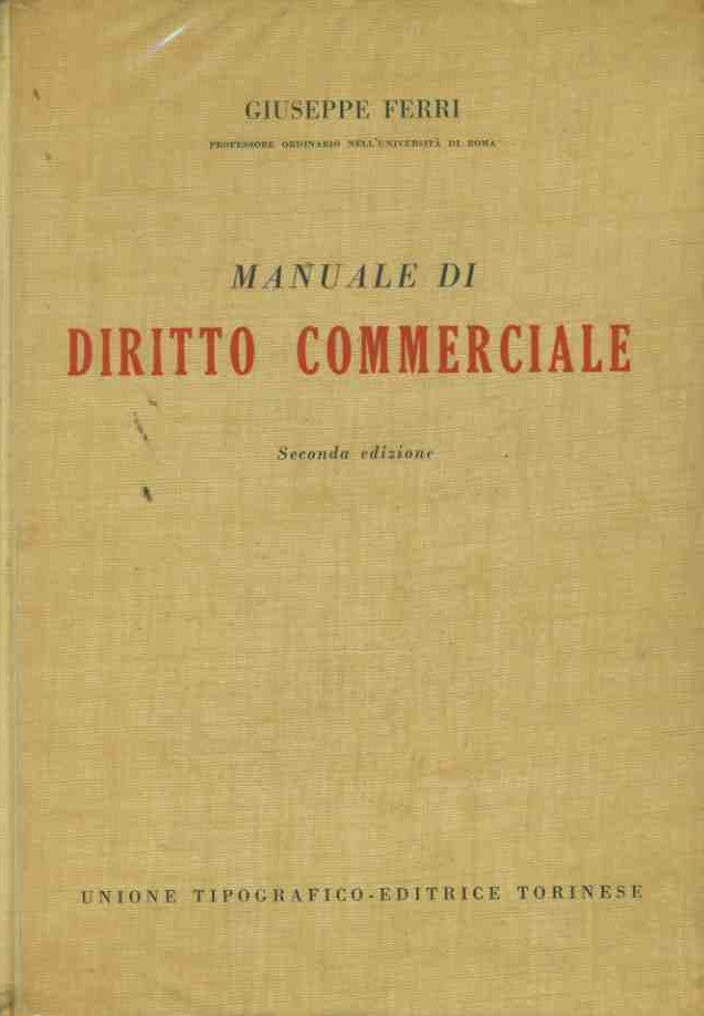 Manuale di diritto commerciale - copertina