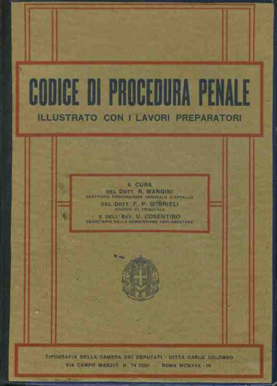 Codice di procedura penale illustrato con i lavori preparatori - copertina