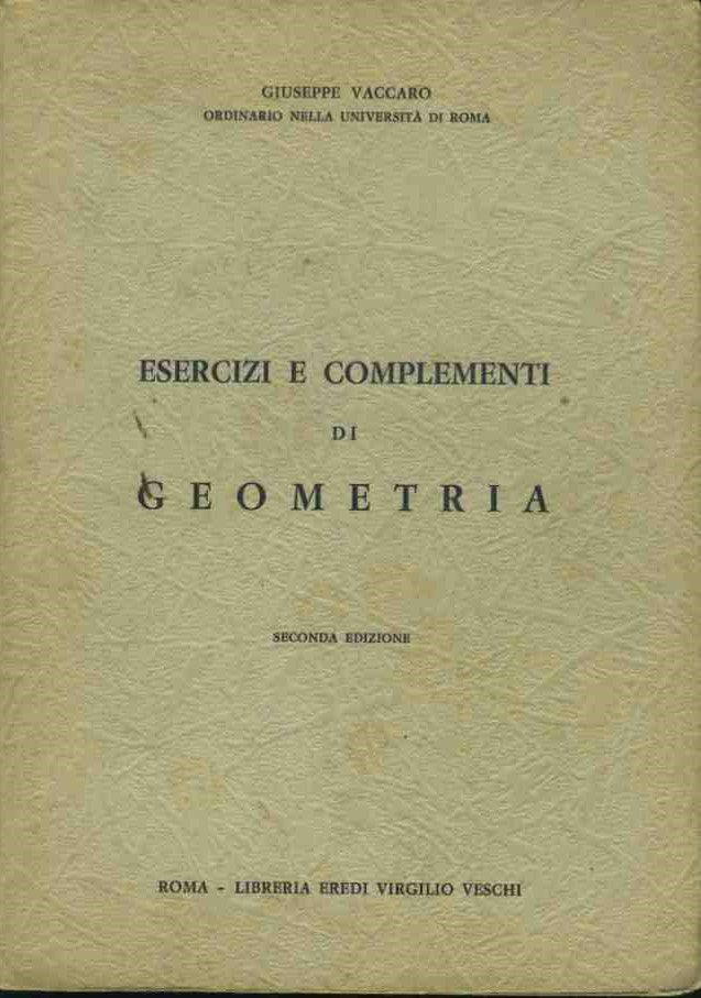 Esercizi e complementi di geometria - copertina