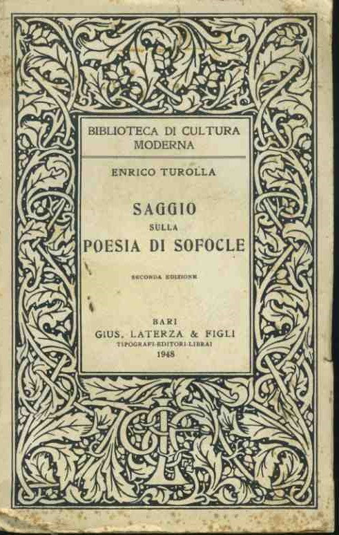 Saggio sulla poesia di Sofocle - copertina