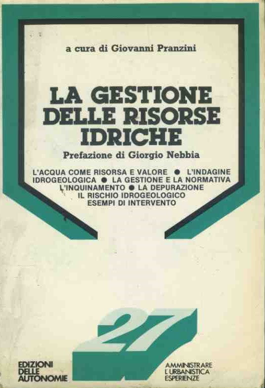 La gestione delle risorse idriche - copertina