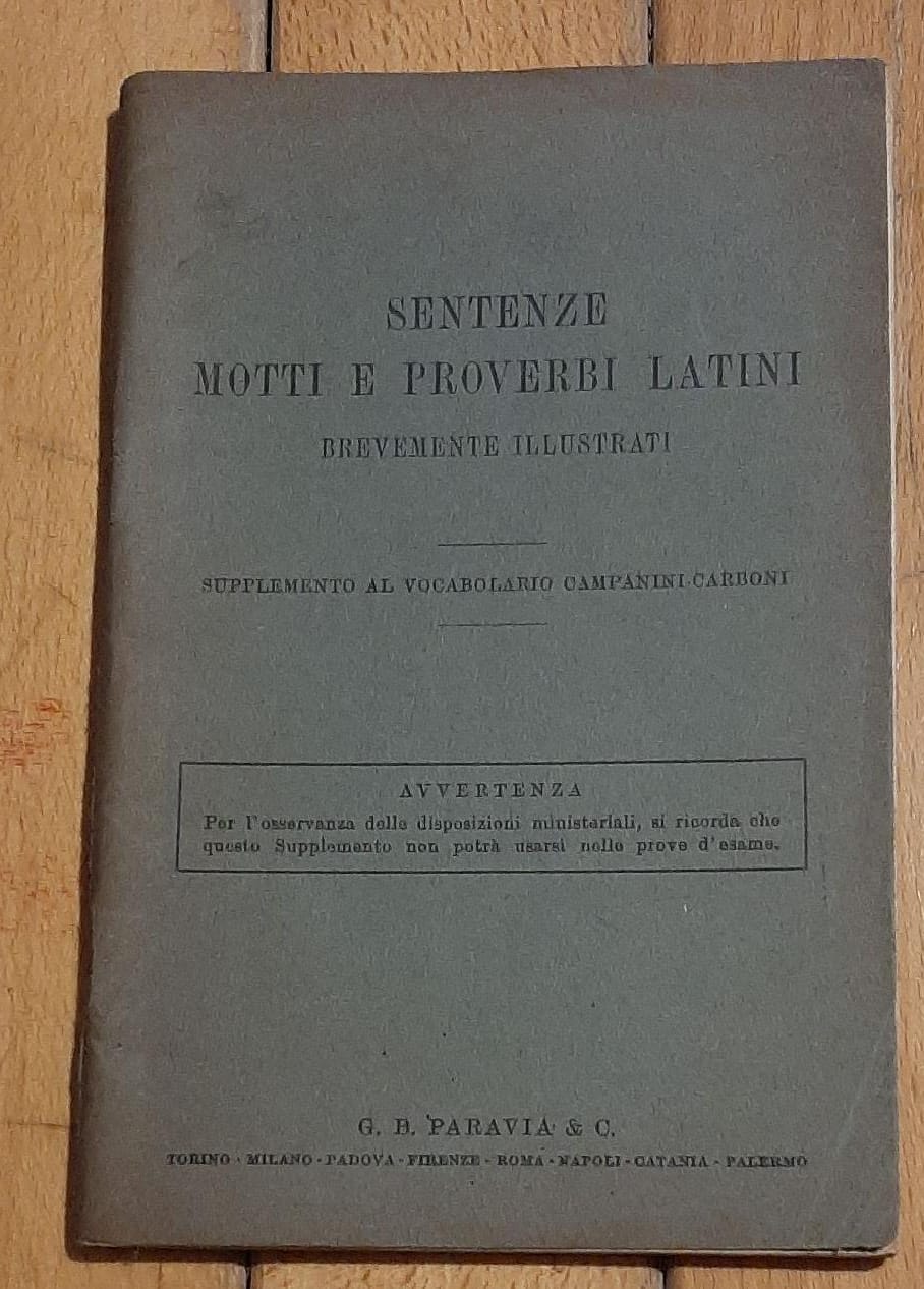 SENTENZE MOTTI E PROVERBI LATINI - copertina