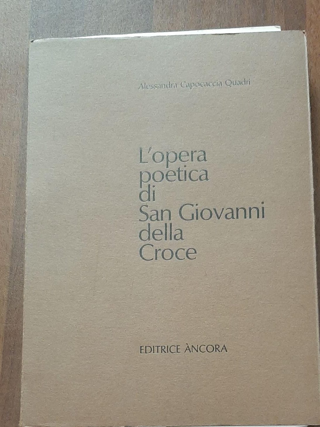 L' opera poetica di San Giovanni della Croce - copertina