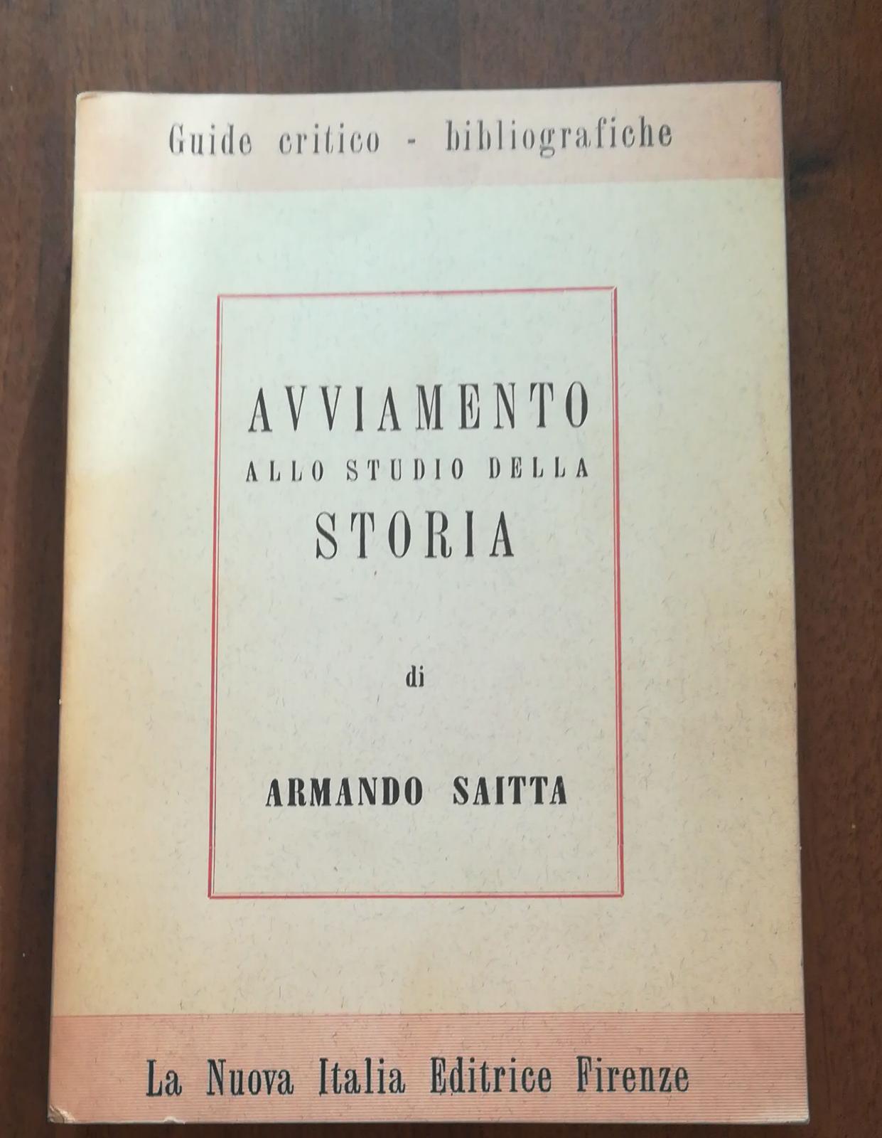 AVVIAMENTO ALLO STUDIO DELLA STORIA - copertina