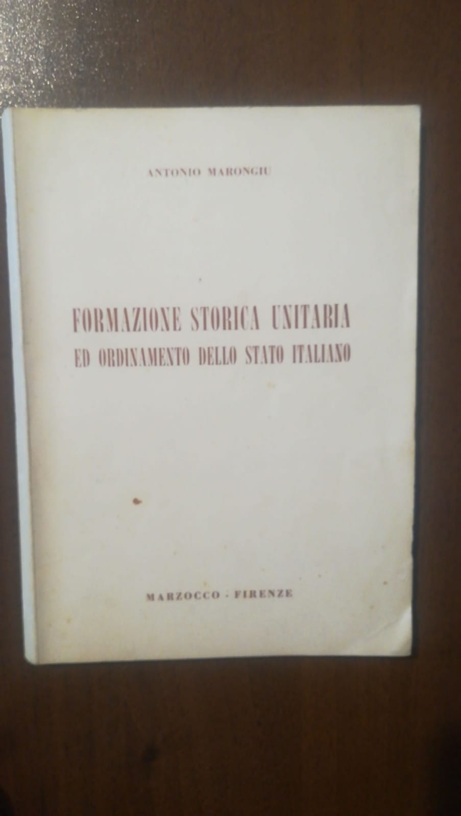 FORMAZIONE STORICA UNITARIA ED ORDINAMENTO DELLO STATO ITALIANO - copertina