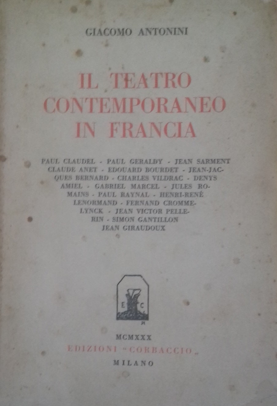 Il teatro contemporaneo in Francia - copertina