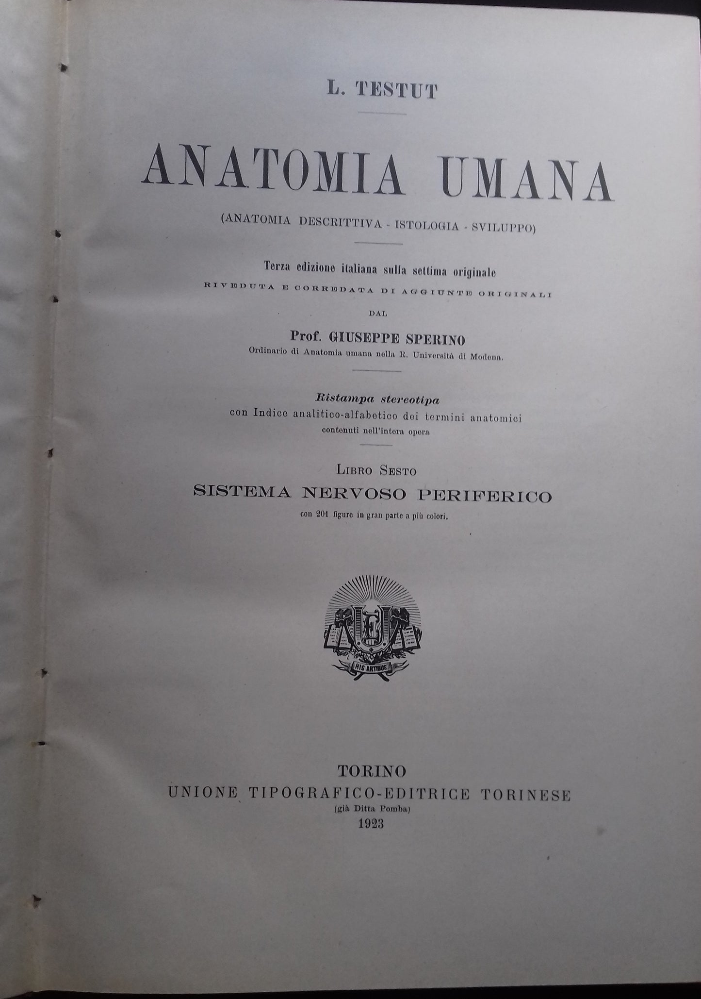 Anatomia Umana. Libro sesto: Sistema Nervoso Periferico - copertina