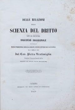 Delle relazioni della Scienza del Diritto con la Estetica. - copertina