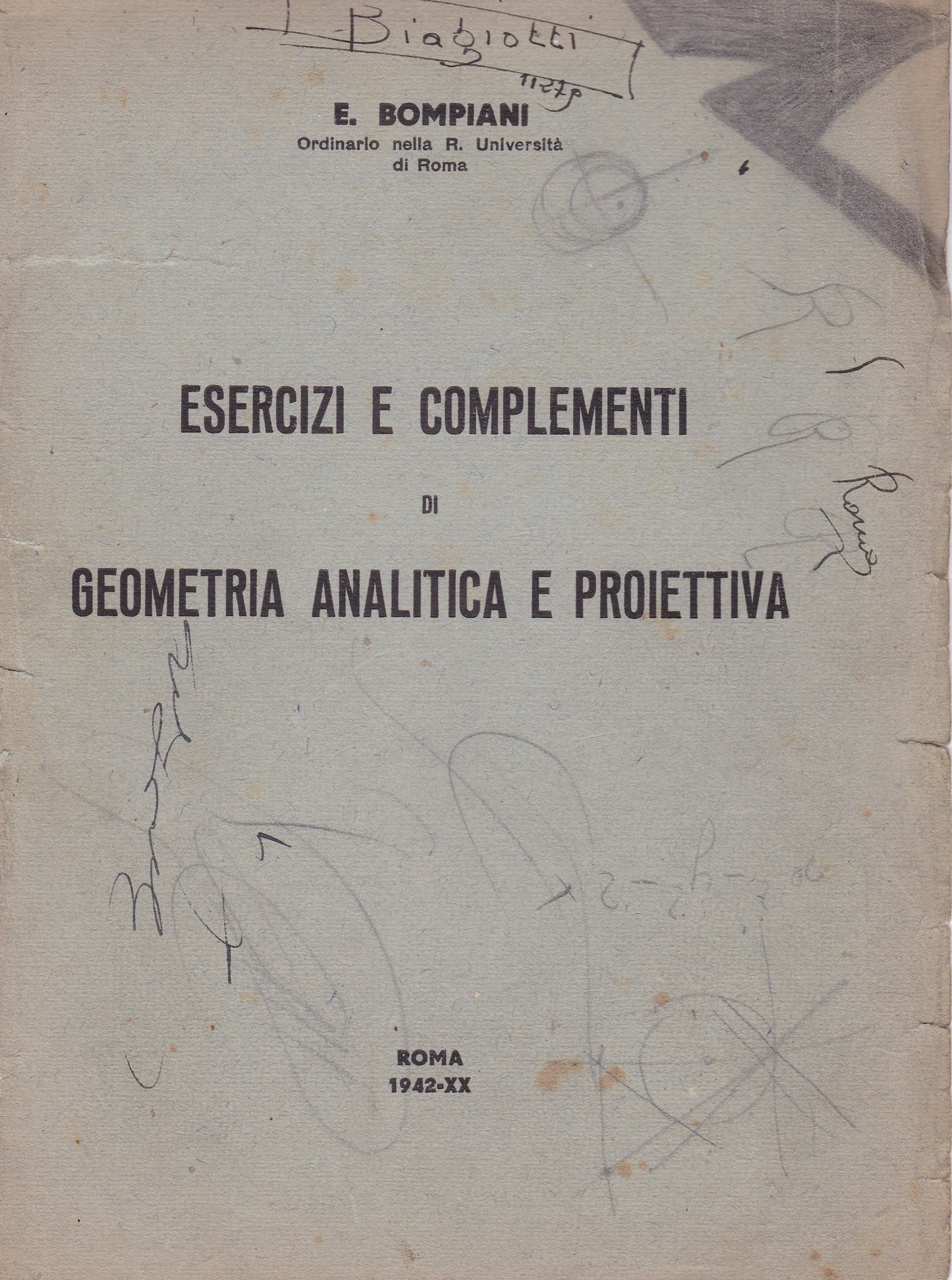 Esercizi e complementi di geometria analitica e proiettiva - copertina