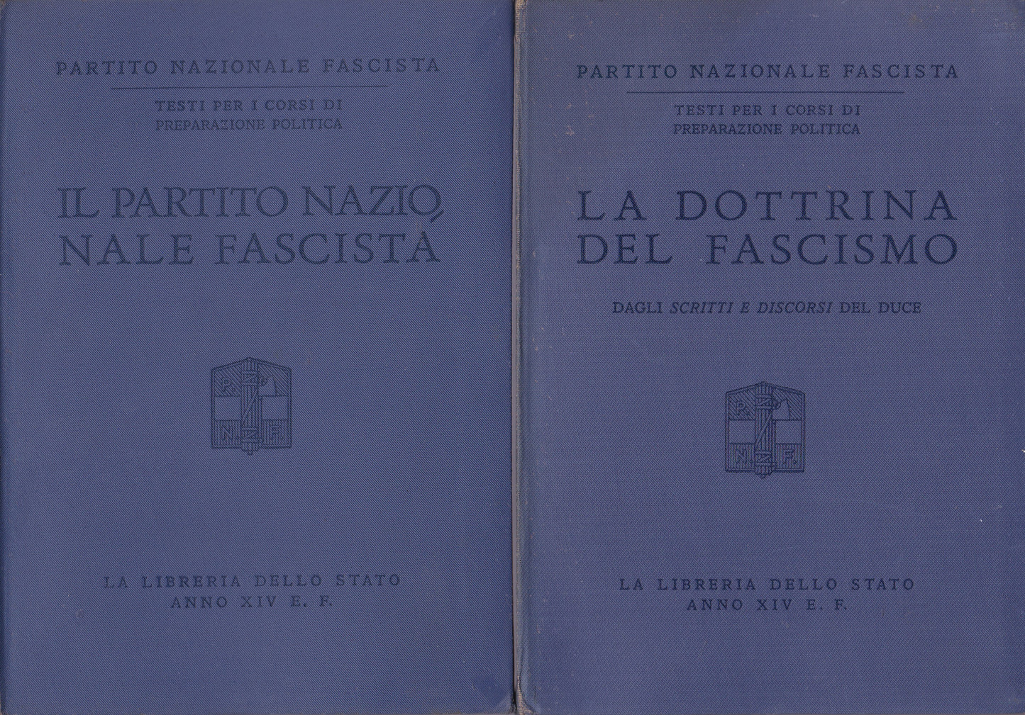 Partito Nazionale Fascista. Testi per i corsi di preparazione politica. (8 volumetti in cofanetto) - copertina