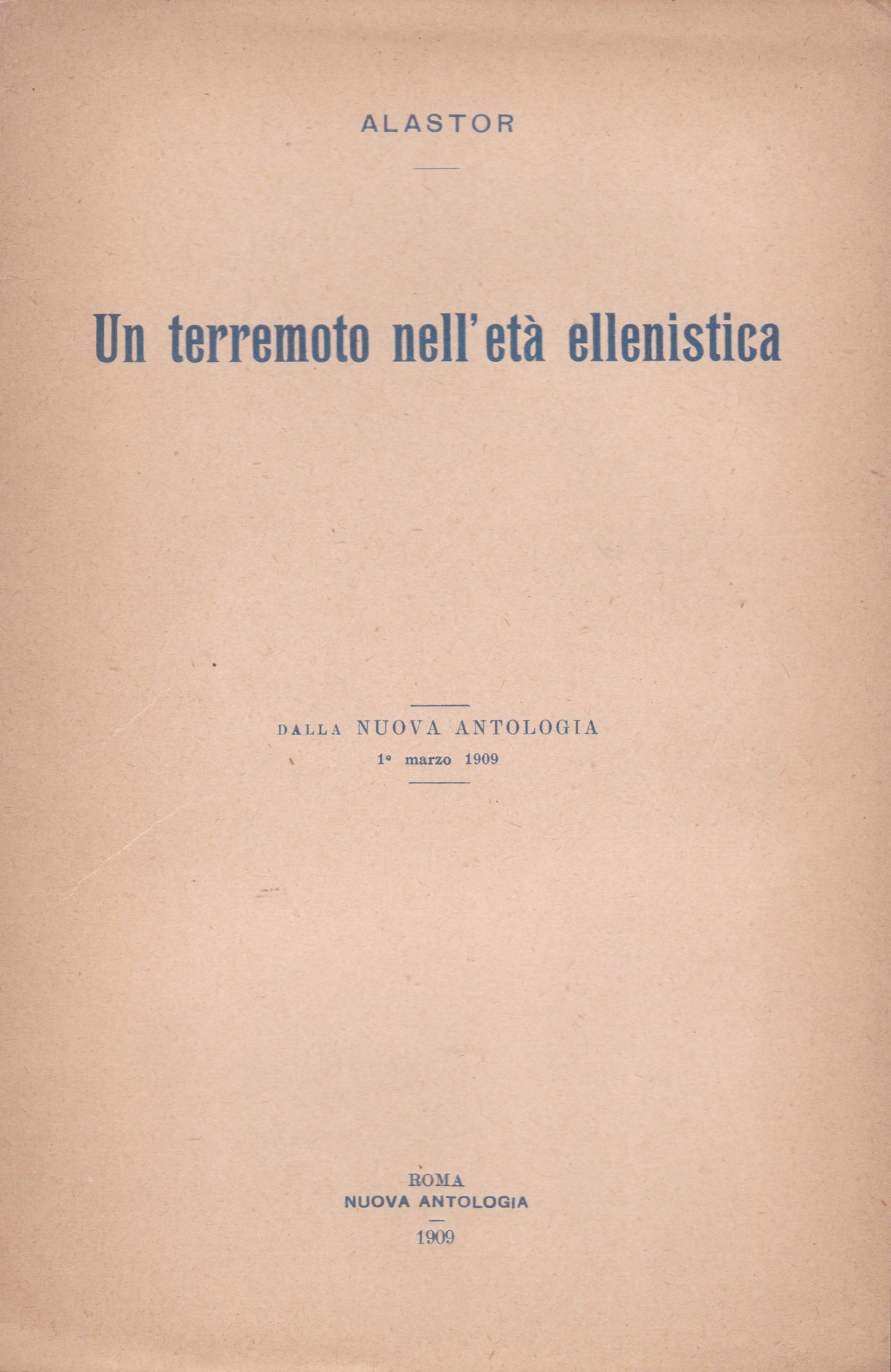 Un terremoto nell'età ellenistica - copertina