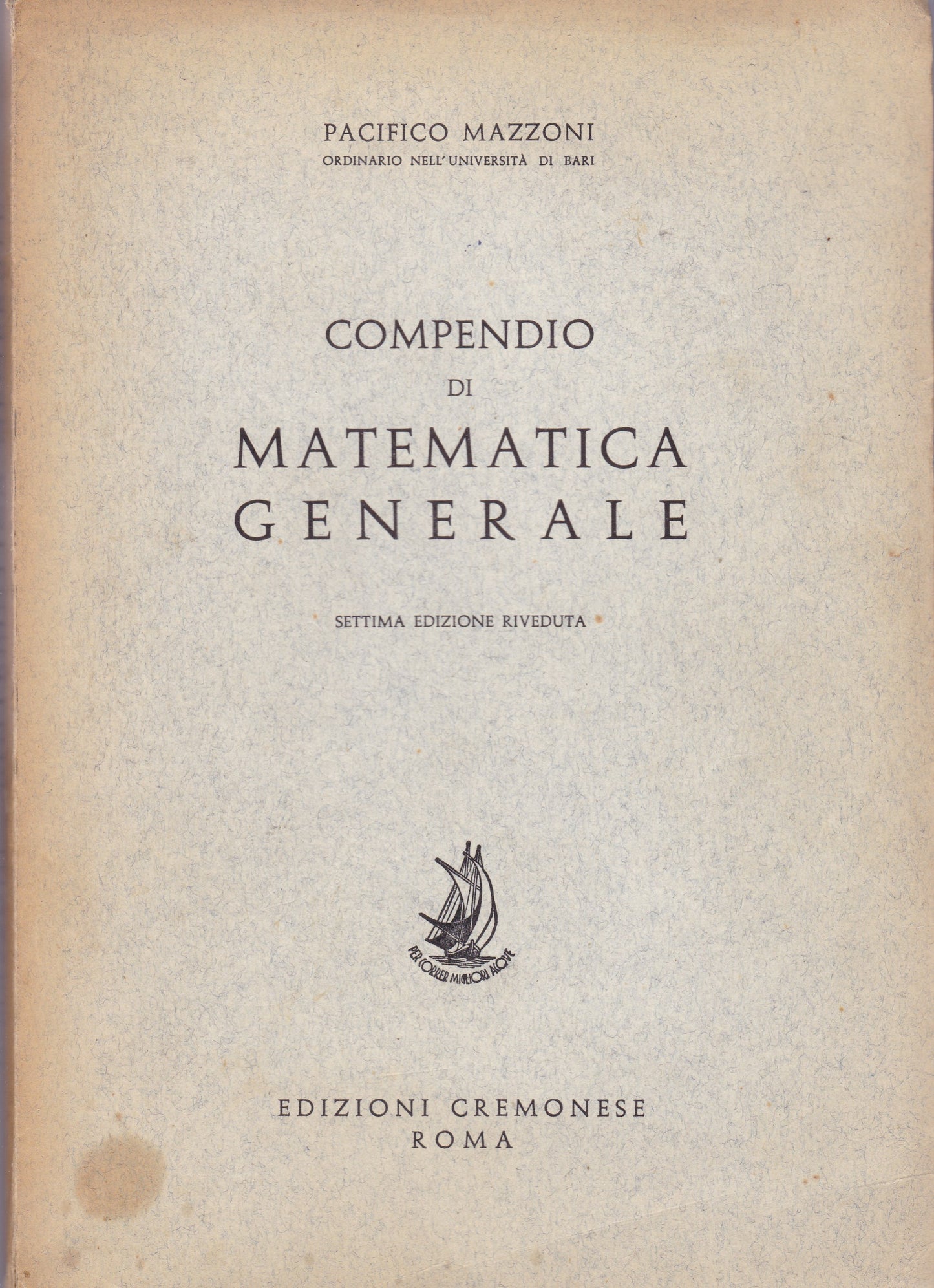 Compendio di matematica generale - copertina
