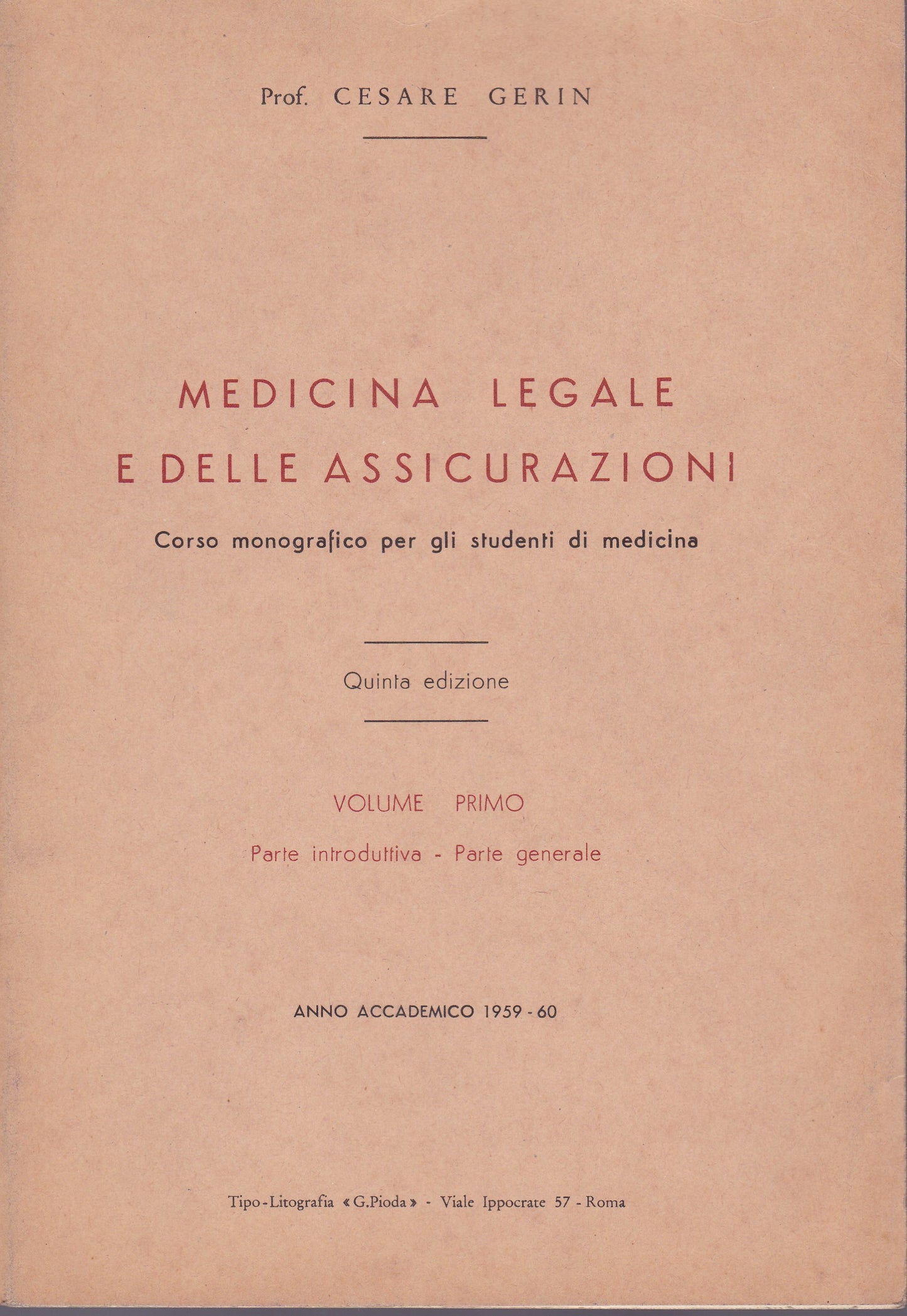 Medicina legale e delle assicurazioni. I. II. - copertina