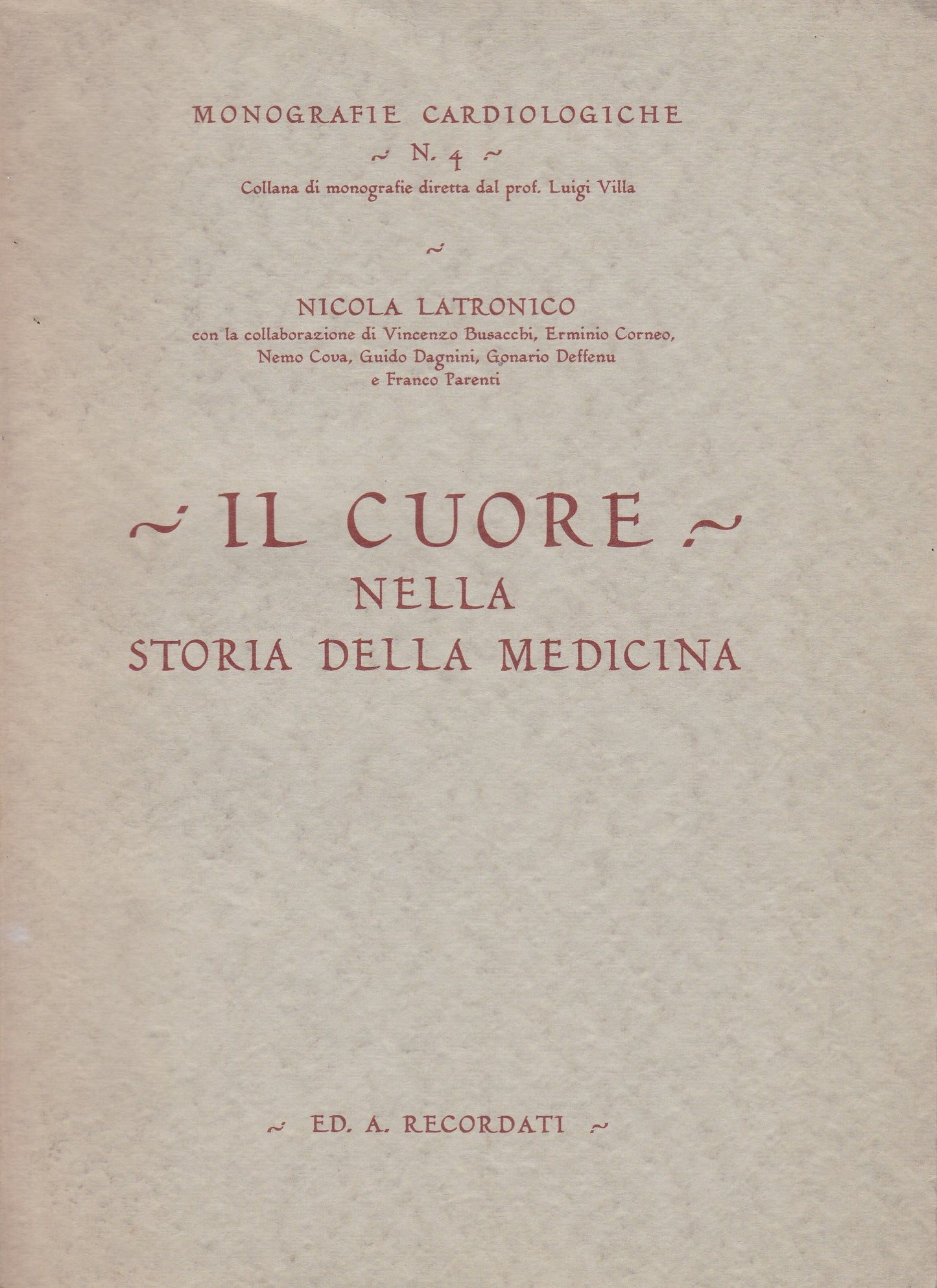 Il cuore nella storia della medicina - copertina