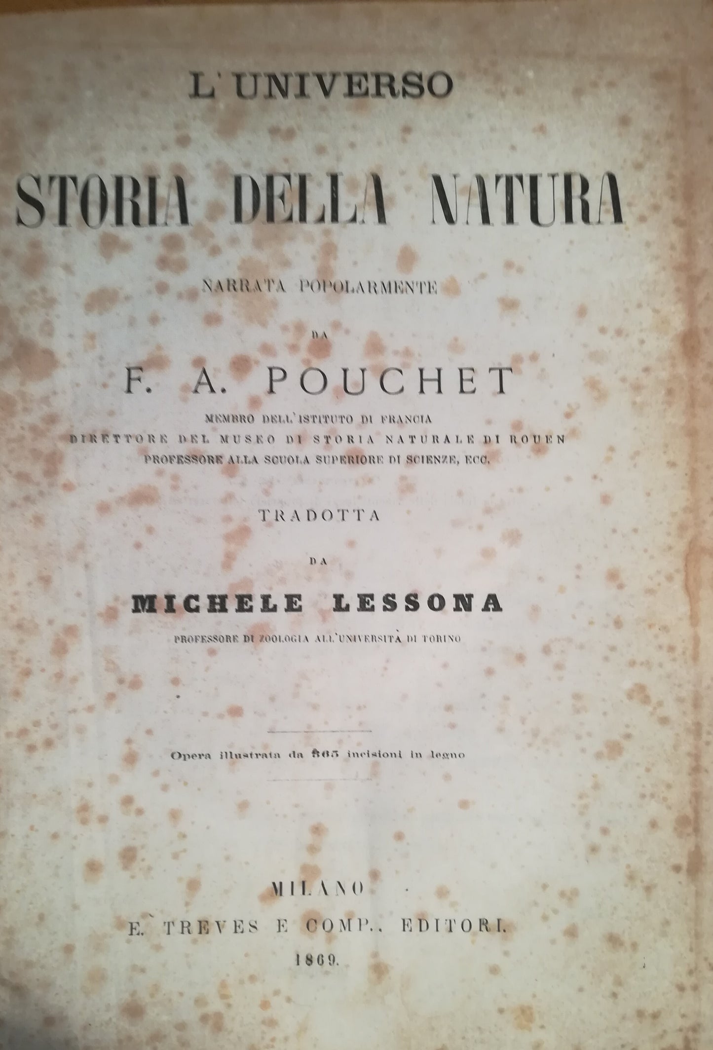 L'Universo. Storia della natura narrata popolarmente. - copertina