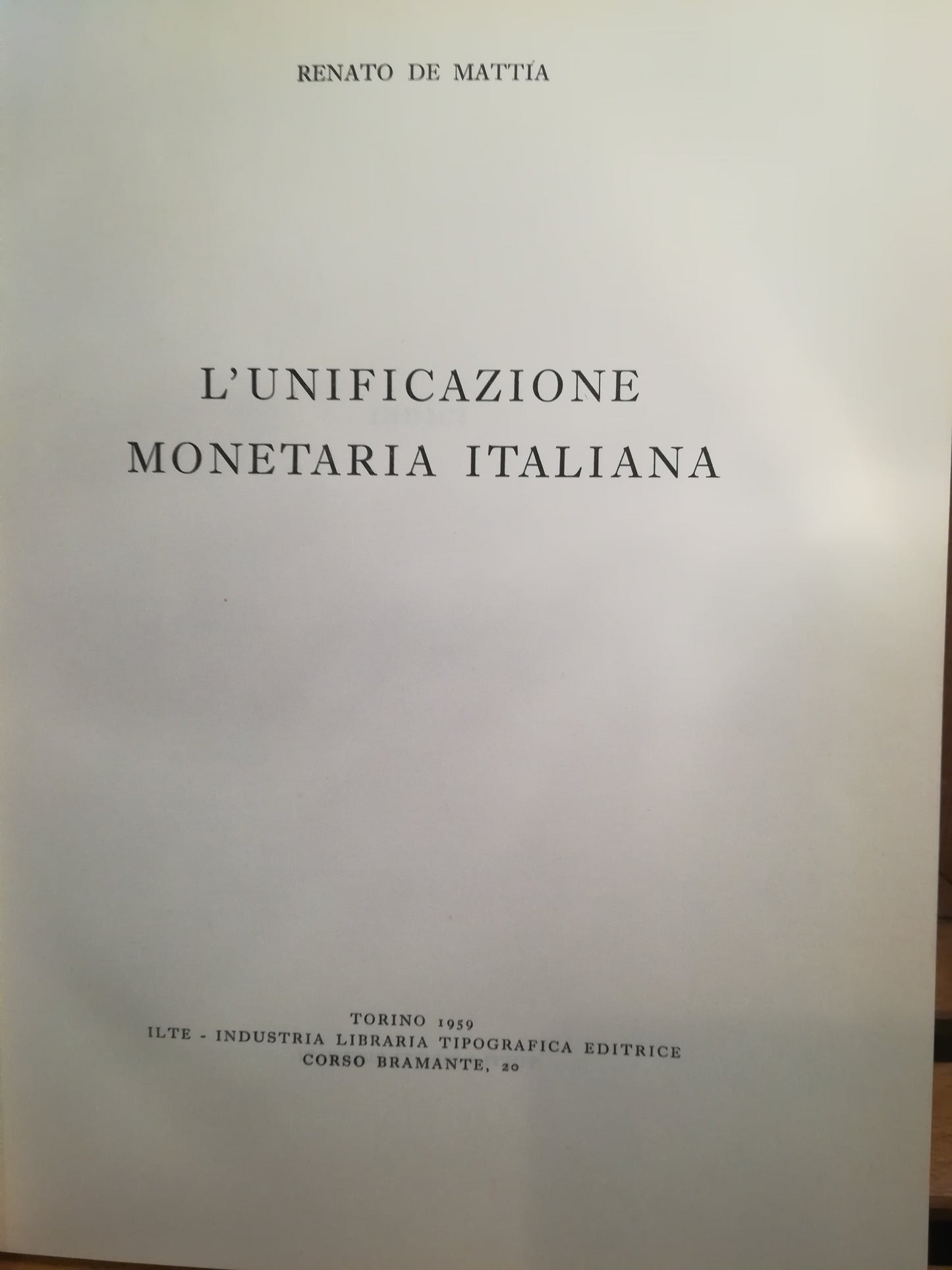 L'unificazione monetaria italiana. - copertina