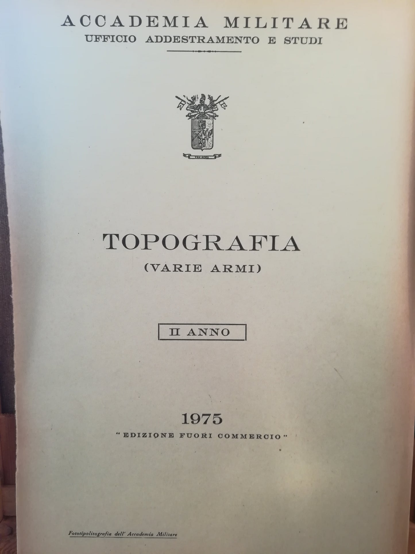 Accademia Militare. Ufficio Addestramento e Studi. Topografia (varie armi). II anno. - copertina