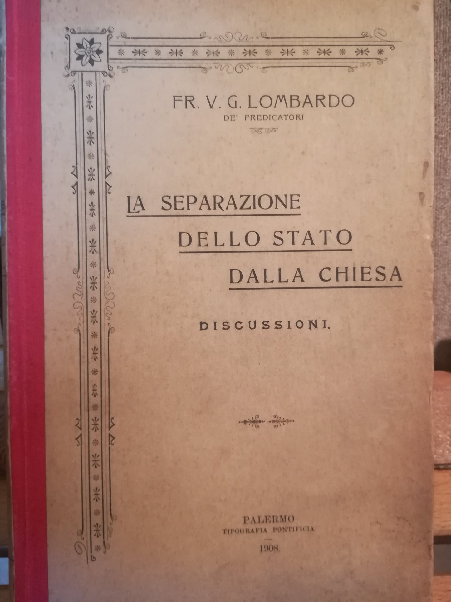 La separazione dello Stato dalla Chiesa. Discussioni. - copertina