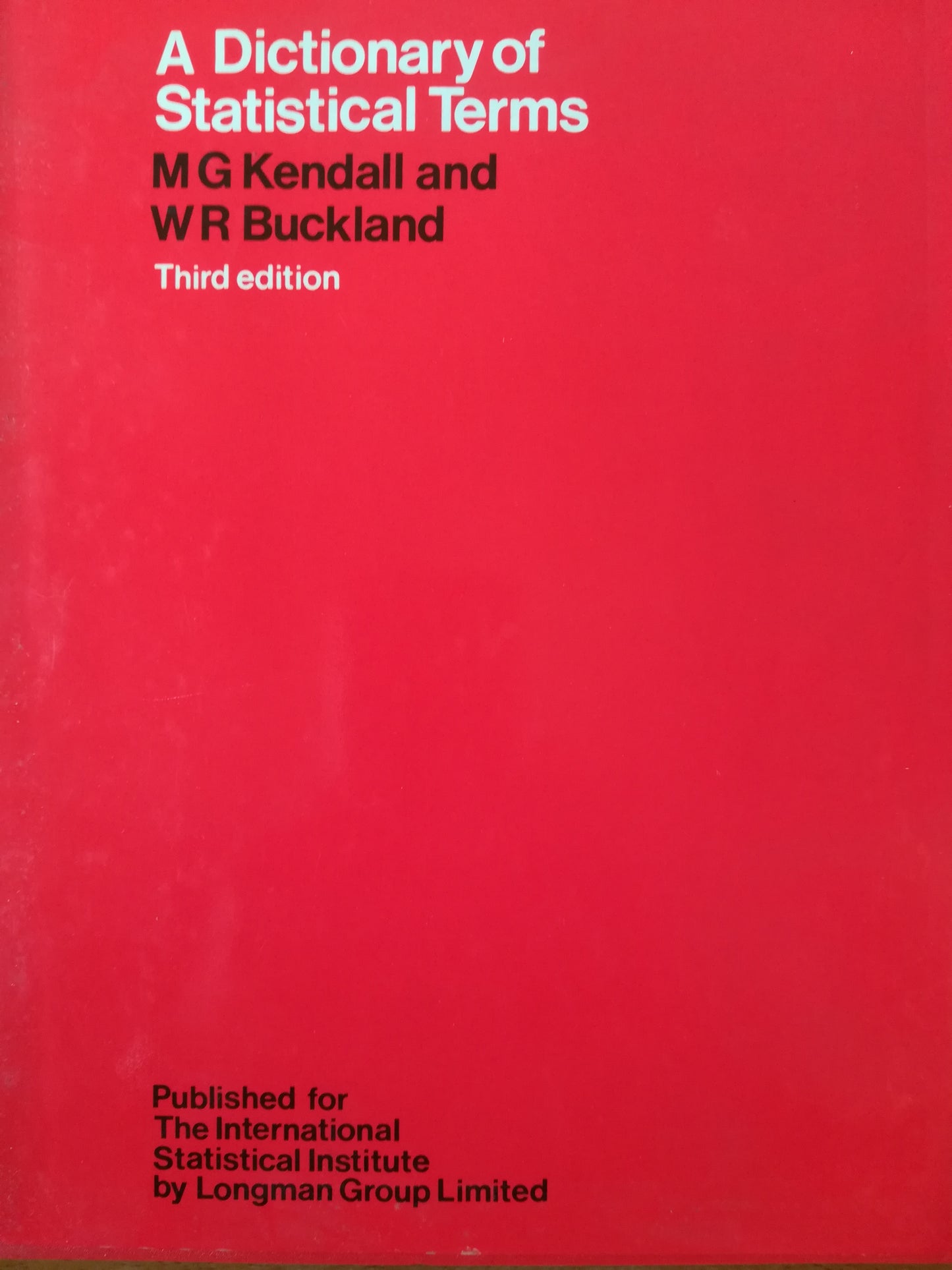 A Dictionary of Statistical Terms - copertina