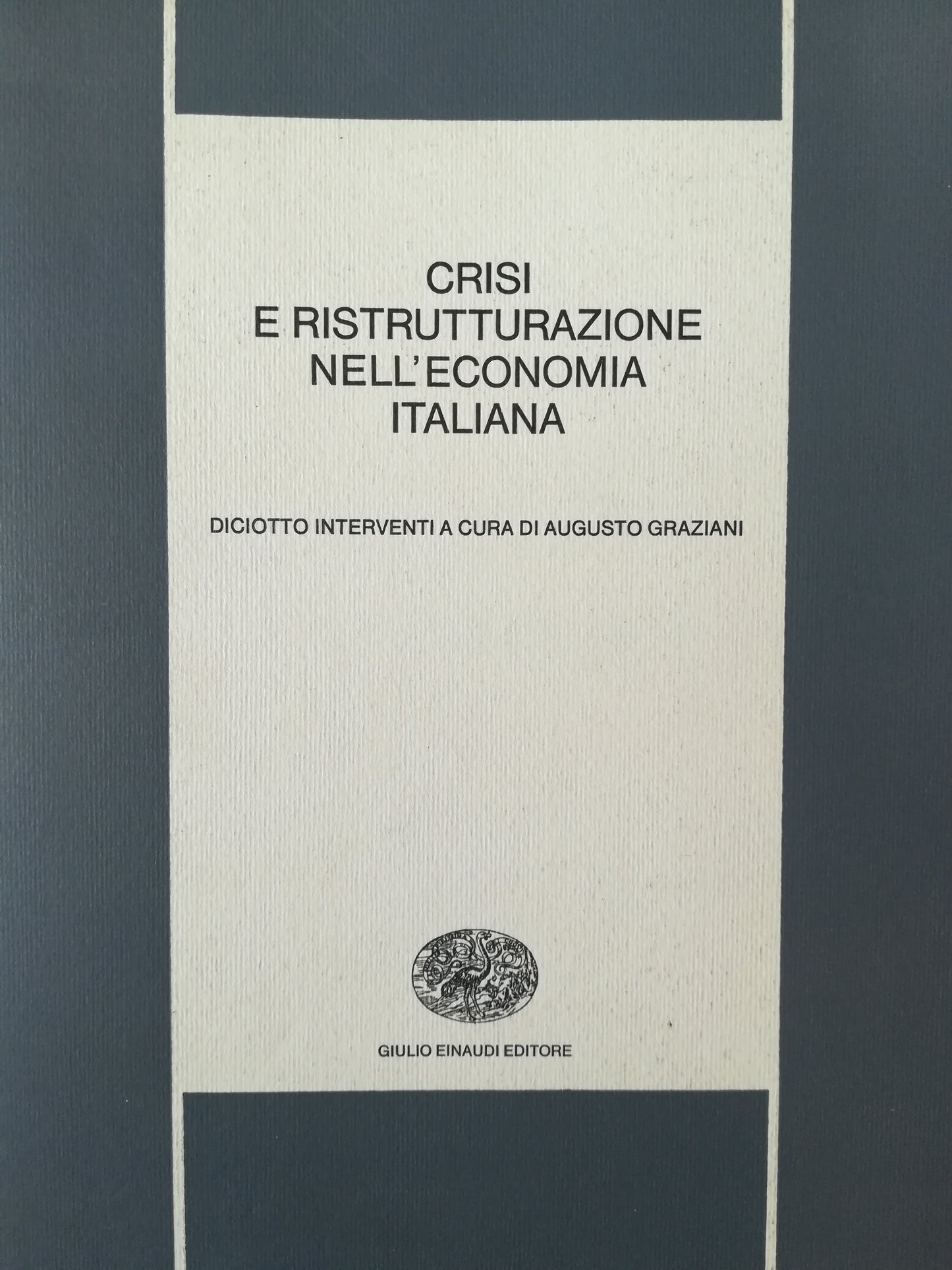 Crisi e ristrutturazione nell'economia italiana - copertina