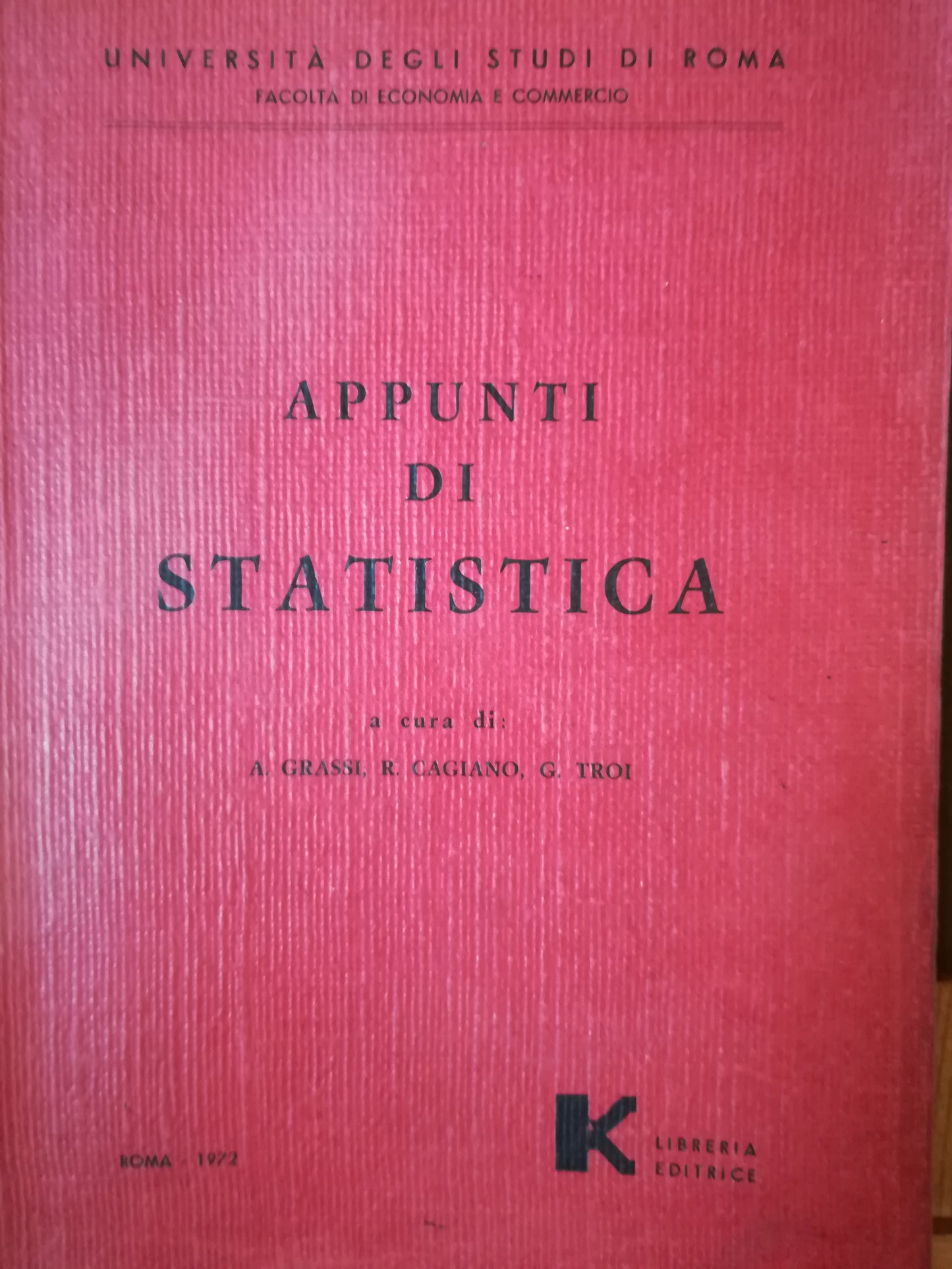 Appunti di statistica - copertina